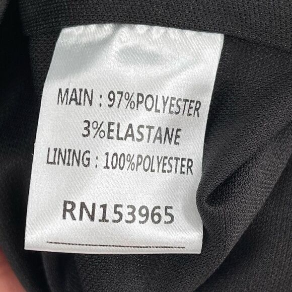 Area Stars Asymmetric Long Sleeve Crepe Bodycon Mini Dress Black Women Small NWT - Picture 5 of 6